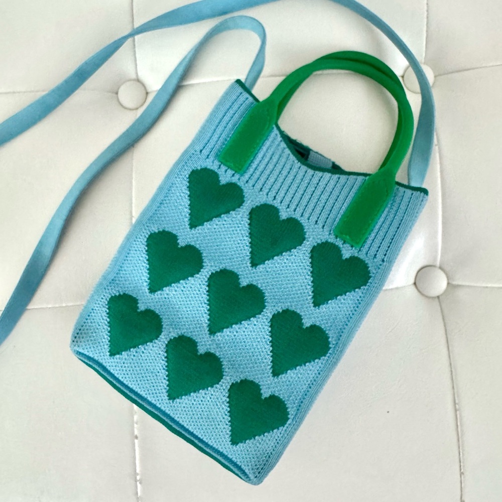 Stylish Green Heart Tote crossbody Bag